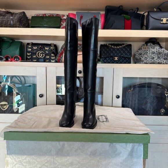 Gucci Over The Knee Black Boots - Picture 3 of 9